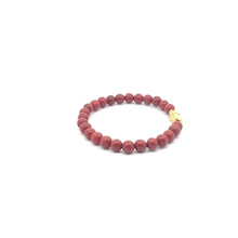 Load image into Gallery viewer, 18K Gold Pixiu Piyao Lucky Charm Bracelet Natural Red Jasper Gemstones 6mm - Rafant
