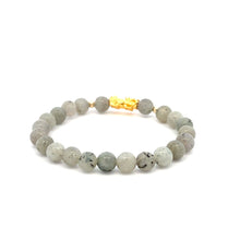 Load image into Gallery viewer, 18K Gold Dragon Pixiu Piyao Lucky Charm Beads Bracelet Gemstones Labradorite 6mm - Rafant