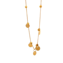 Load image into Gallery viewer, 18K Gold Necklace Chain  17.5 inches Discs Bead Charms 0.85 grams - Rafant