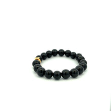 Load image into Gallery viewer, 18K Gold Money Bag Lucky Bracelet Beads Gemstone Black Tourmaline 8mm - Rafant