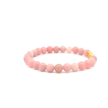 Load image into Gallery viewer, 18K Gold Dragon Pixiu Piyao Lucky Charm Beads Bracelet Gemstones Natural Pink Opal 6mm - Rafant