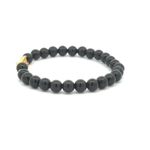 Load image into Gallery viewer, 18K Gold Dragon Pixiu Piyao Lucky Charm Beads Bracelet Gemstones Obsidian 6mm - Rafant