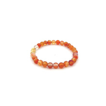 Load image into Gallery viewer, 18K Gold Pixiu Piyao Lucky Charm Bracelet Natural Carnelian Gemstones 6mm - Rafant