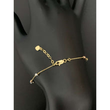 Load image into Gallery viewer, 18K Gold  Bracelet Beads White Rose Yellow Gold 2.76 grams S 7 inches plus 1 inch