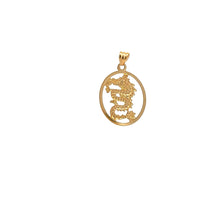 Load image into Gallery viewer, 18K Gold Pendant Charm Dragon Oval - Rafant