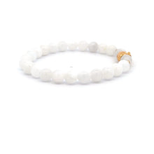 Load image into Gallery viewer, 18K Gold Money Ball Lucky Charm Beads Bracelet Gemstones Moonstone 6mm - Rafant