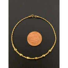 Load image into Gallery viewer, 18K Gold Beaded Bracelet Bangle Soft 1.64 grams Size 6.75 inches