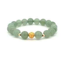 Load image into Gallery viewer, 18K Gold Money Ball Lucky Charm Beads Bracelet Gemstones Aventurine 8mm - Rafant