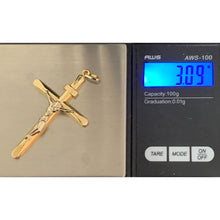 Load image into Gallery viewer, 18K Gold Pendant Cross Jesus Christ Religious Two Tone 3.09 grams - Rafant