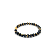 Load image into Gallery viewer, 18K Gold Dragon Pixiu Piyao Lucky Charm Beads Bracelet Gemstones Onyx Carved 6mm - Rafant