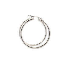 Load image into Gallery viewer, 18K White Gold Earrings Hoops Polished 1.50 grams - Rafant