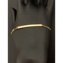 Load image into Gallery viewer, 18K Gold Bracelet Bar Figaro Chain Link 7.5 inches 2.36 grams