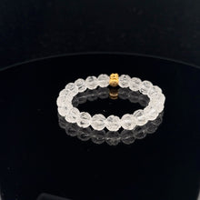 Load image into Gallery viewer, 18K Gold Money Bag Lucky Charm Bracelet Clear Quartz Carved Lotus Gemstones 7.5mm - Rafant
