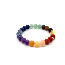 Load image into Gallery viewer, 18K Gold Dragon Pixiu Piyao Lucky Charm Beads Bracelet Gemstones Matte Chakra 6mm - Rafant