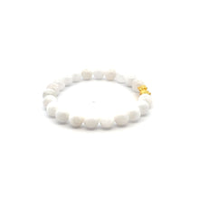 Load image into Gallery viewer, 24K Gold Piyao Pixiu Dragon Lucky Charm Bracelet Gemstones Birthstones Moonstone 8mm S6.5" - Rafant