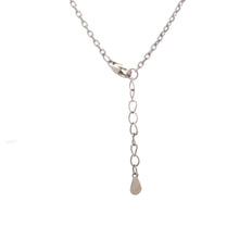 Load image into Gallery viewer, 925 Sterling Silver Necklace 17 inches Chain White Mother of Pearl Cubic Zirconia Clover Pendant