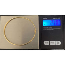 Load image into Gallery viewer, 18K Gold Bracelet Bangle Oval Size 7.25 inches 2.30 grams