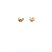 Load image into Gallery viewer, 18K Gold Earrings Butterfly Tricolor White Yellow Rose Gold Tiny 1.10 grams - Rafant