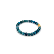 Load image into Gallery viewer, 18K Gold Pixiu Piyao Lucky Charm Bracelet Natural Apatite Gemstones 6mm - Rafant