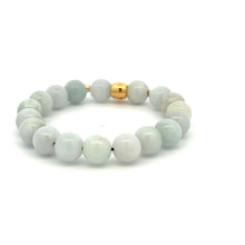 Load image into Gallery viewer, 18K Gold Money Bag Lucky Charm Beads Bracelet Gemstones Burmese Jade 8mm - Rafant