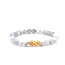Load image into Gallery viewer, 18K Gold Pixiu Piyao Bracelet Natural Gemstones 6mm Birthstones Wealth Bracelet - Rafant