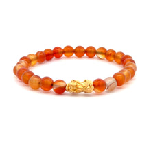 Load image into Gallery viewer, 18K Gold Pixiu Piyao Bracelet Natural Gemstones 6mm Birthstones Wealth Bracelet - Rafant