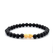 Load image into Gallery viewer, 18K Gold Pixiu Piyao Bracelet Natural Gemstones 6mm Birthstones Wealth Bracelet - Rafant