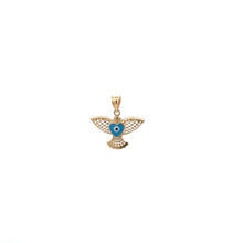 Load image into Gallery viewer, 18K Gold Pendant Charm Evil Eye Glass Bird - Rafant