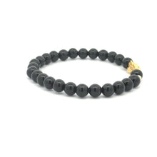 Load image into Gallery viewer, 18K Gold Dragon Pixiu Piyao Lucky Charm Beads Bracelet Gemstones Obsidian 6mm - Rafant