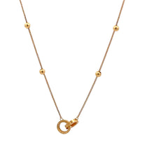 Load image into Gallery viewer, 18K Gold Necklace Chain 17.5 inches Pendant Round Circles Tiny Beads 1 gram - Rafant