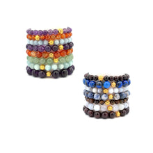 Load image into Gallery viewer, 18K Gold Ball Bead Coin Lucky Charm Bracelet Natural Gemstones 6mm Birthstones - Rafant