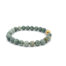 Load image into Gallery viewer, 18K Gold Money Bag Lucky Charm Beads Bracelet Gemstones Burmese Jade 6mm - Rafant
