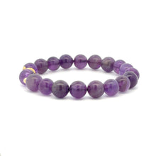 Load image into Gallery viewer, 18K Gold Money Bag Lucky Charm Beads Bracelet Gemstones Amethyst 8mm - Rafant