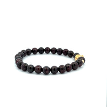 Load image into Gallery viewer, 18K Gold Money Bag Lucky Charm Beads Bracelet Gemstones Garnet 6mm - Rafant