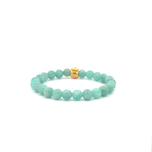 Load image into Gallery viewer, 18K Gold Money Bag Lucky Charm Bracelet Gemstones Amazonite Peru 6mm - Rafant