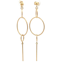 Load image into Gallery viewer, 18K Gold Earrings Dangle Drop Circles 2.50 grams - Rafant