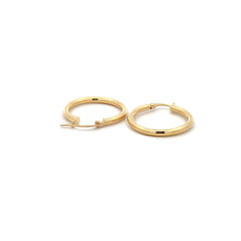 Load image into Gallery viewer, 18K Gold Earrings Hoops Polished 1.21 grams - Rafant