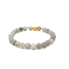 Load image into Gallery viewer, 18K Gold Money Ball Lucky Charm Beads Bracelet Gemstones Black Labradorite 6mm - Rafant