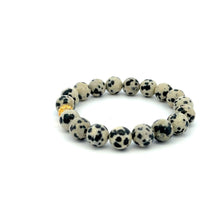 Load image into Gallery viewer, 18K Gold Money Ball Lucky Bracelet Gemstones Dalmatian Jasper 8mm - Rafant