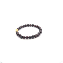 Load image into Gallery viewer, 18K Gold Pixiu Piyao Lucky Charm Bracelet Natural Garnet Gemstones 6mm - Rafant