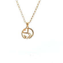 Load image into Gallery viewer, 18K Gold Necklace Chain 17.75" Rolo Pendant Charm Love Heart Circle - Rafant