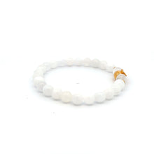 Load image into Gallery viewer, 18K Gold Money Bag Lucky Charm Beads Bracelet Gemstones White Jade 6mm - Rafant