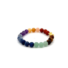 Load image into Gallery viewer, 18K Gold Piyao Pixiu Dragon Lucky Charm Bracelet Gemstones Matte Chakra 6mm - Rafant