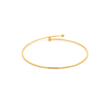 Load image into Gallery viewer, 18K Yellow Gold Bracelet Flexible Thin Wire Bangle Tiny Balls Size 6 inches - Rafant