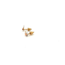 Load image into Gallery viewer, 18K Gold Earrings Butterfly Tricolor White Yellow Rose Gold Tiny 1.10 grams - Rafant
