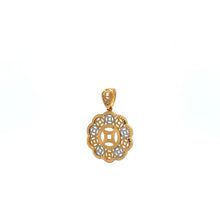 Load image into Gallery viewer, 18K Gold Pendant  Good Fortune Coin White Yellow Gold 2.14 grams - Rafant