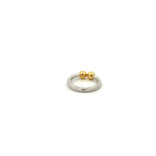 Load image into Gallery viewer, 18K Gold Ring Two Tone Balls White Yellow Gold Size 5.5 Fine Jewelry - Rafant