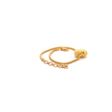 Load image into Gallery viewer, 21K Gold Bracelet Puffed Heart Size 6.25 inches plus One Inch Extension - Rafant