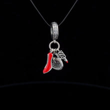 Load image into Gallery viewer, 925 Sterling Silver Charm Bead Bag Shoes Lipstick Red For Charm Bracelet Necklace - Rafant