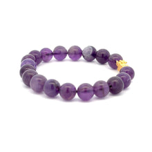 Load image into Gallery viewer, 18K Gold Dragon Pixiu Piyao Lucky Charm Beads Bracelet Gemstones Amethyst 8mm - Rafant